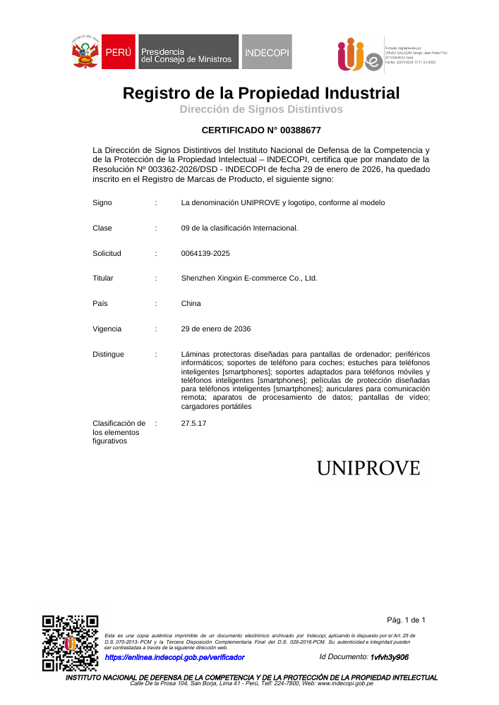 Peru original trademark document, 00388677