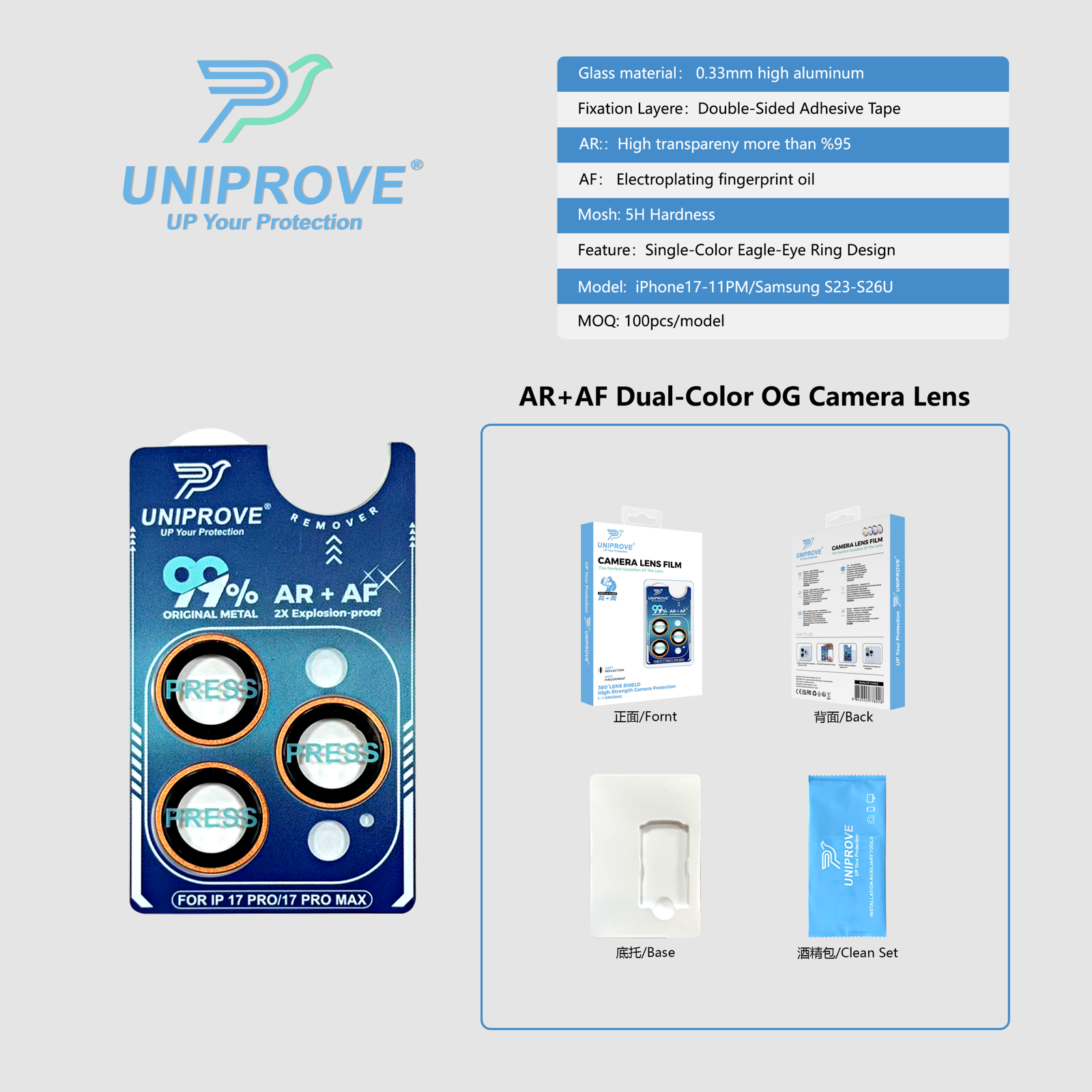 AR+AF Dual-Color Anti-Reflection Lens Protector product detail 5