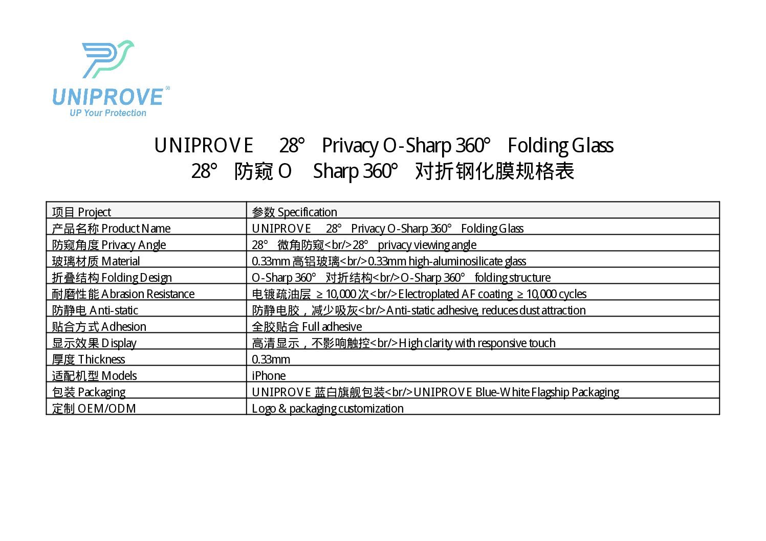 O-Sharp 360° Folding Privacy Glass product detail 3