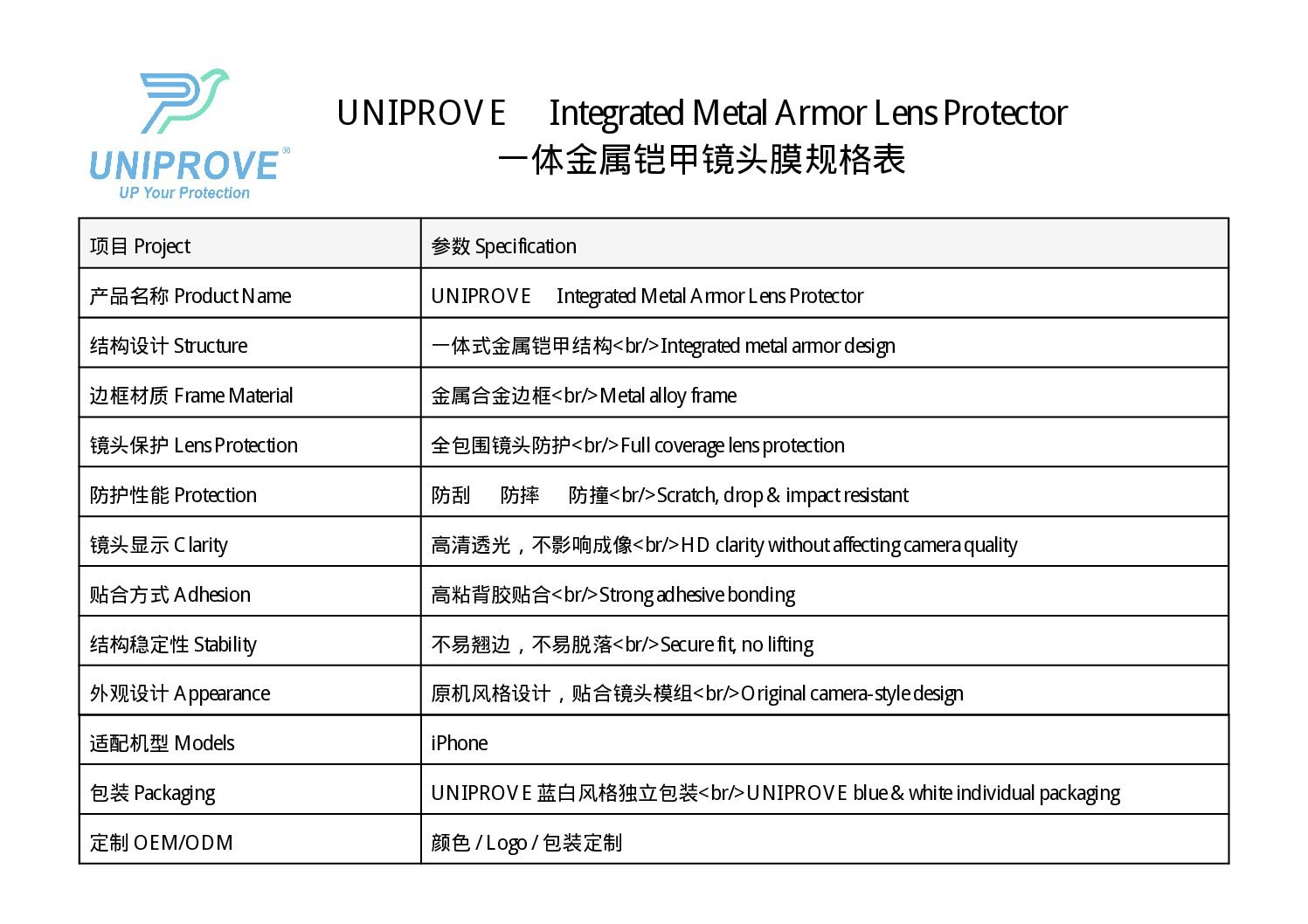 Integrated Metal Armor Camera Lens Protector product detail 7